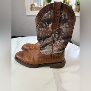 Durango Brown Leather Work Boot with Dark Fabric Lining